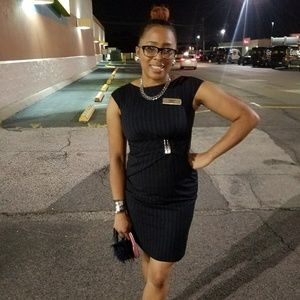 Vintage Style Pinstriped Dress (Business Pro.)